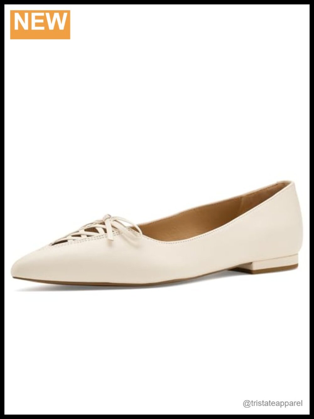 Lace-Up Nappa Leather Ballet Flats Pointed Toe Slip-On Comfort